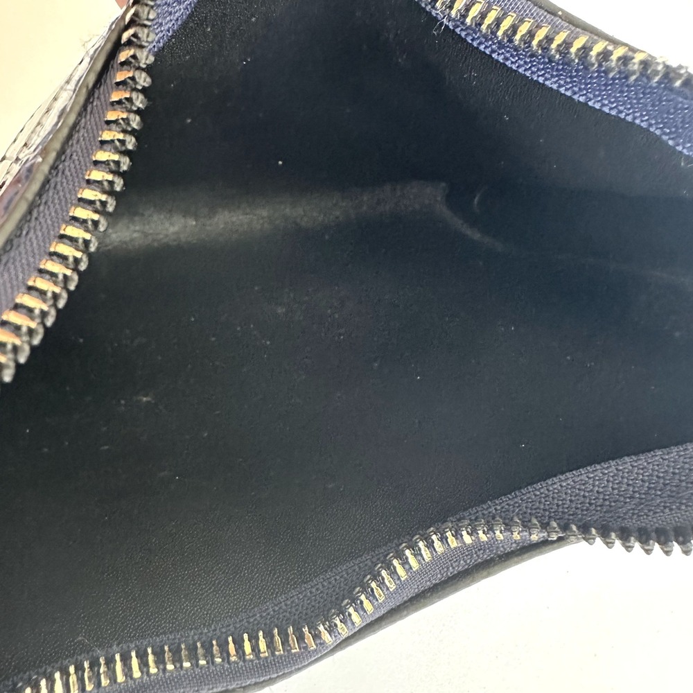 Y2K Navy Blue Croc Embossed Patent Faux Leather Shoulder Bag Going Out Party - Picture 5 of 12
